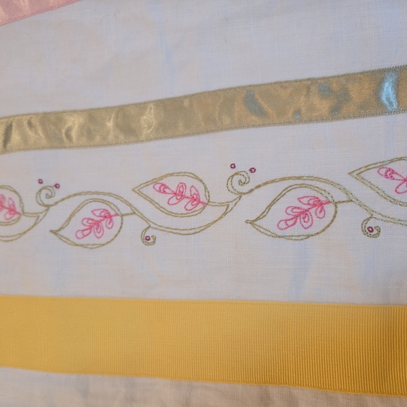 Mercer & Madison Linen Embroidered Ribbon Boho Cottage Skirt White Size 4 - Picture 2 of 8